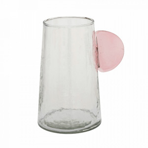 Vaza transparenta/roz din sticla reciclata 20 cm Object Urban Nature Culture Amsterdam
