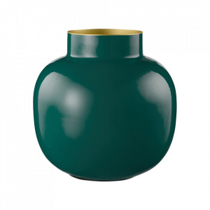 Vaza verde inchis din metal 25 cm Kadin Pip Studio