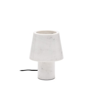 Veioza alba din marmura 27 cm Alaro Kave Home