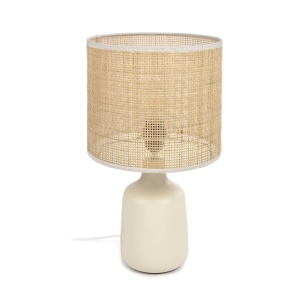 Veioza alba/maro din ceramica 44 cm Erna Kave Home