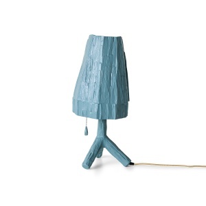 Veioza albastra din lemn 62 cm Teun HKliving