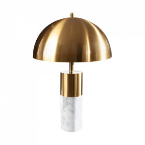 Veioza aurie/alba din marmura si metal 52 cm Burlesque Invicta Interior