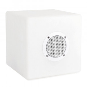 Veioza pentru exterior alba din fibre sintetice 20 cm Cube Bizzotto