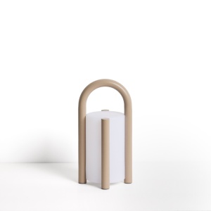 Veioza portabila grej din metal 28 cm Leros Kave Home