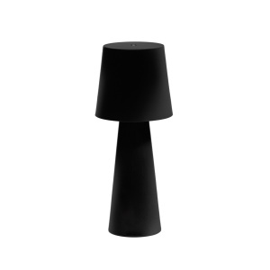Veioza portabila neagra din metal cu USB 40 cm Arenys Kave Home