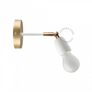 Aplica aurie/alba din metal si portelan Snyder Brass White Zangra