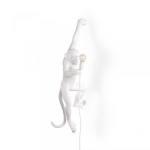Aplica din fibre naturale albe The Monkey Left Seletti
