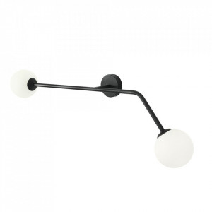 Aplica neagra din metal cu 2 becuri Pure Quiet Object