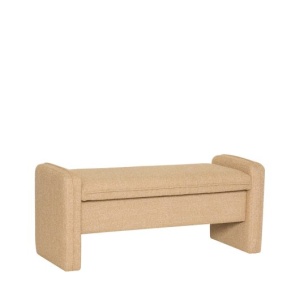 Bancheta bej nisipiu din textil 100 cm Well Hubsch