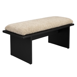 Bancheta crem din textil 85 cm Shiho Dutchbone