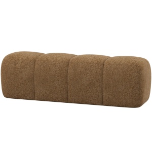 Bancheta galben miere din textil 160 cm Mojo Wooly Woood
