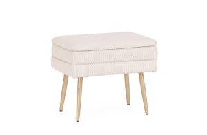 Bancheta maro/alba din textil 50 cm Olga Bizzotto