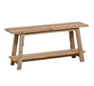 Bancheta maro din lemn de tec pentru exterior 100 cm Safara Kave Home