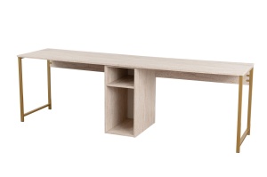 Birou crem/auriu din metal 60x240 cm Twin Nordure