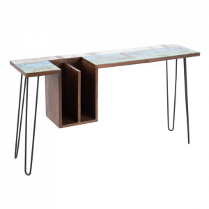 Birou multicolor din lemn mindi si metal 35x140 cm Orsine The Home Collection