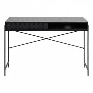 Birou negru din metal 50x110 cm Angus Quiet Object