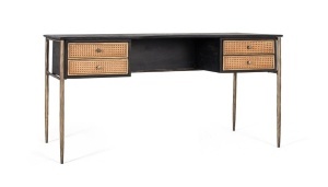 Birou negru/maro bronz din lemn 65x150 cm Graj Giner y Colomer