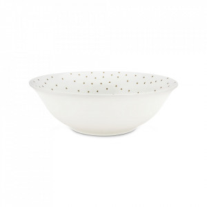 Bol alb din ceramia 26 cm Golden Hearts Vtwonen