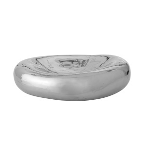 Bol decorativ argintiu din ceramica 23 cm Shine Bloomingville