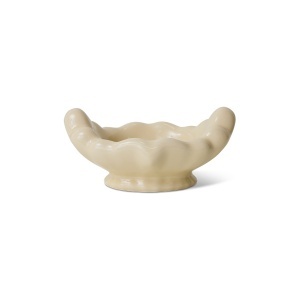 Bol decorativ crem din ceramica 15x25 cm New classics HK Living