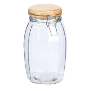 Borcan cu capac maro/transparent din sticla 1,85 L Amzei Zeller