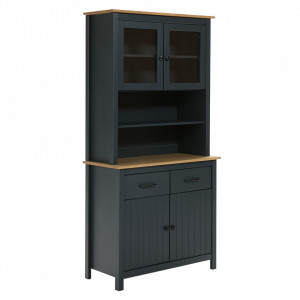 Bufet albastru/maro din lemn 180 cm Miranda Quiet Object
