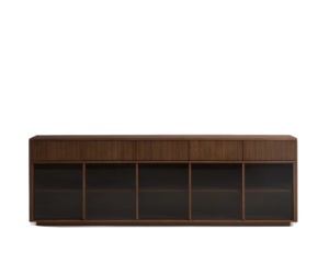 Bufet inferior din lemn maro 242 cm Helvine Walnut Kave Home
