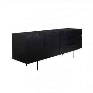 Bufet inferior negru din metal 180 cm Travis Zuiver