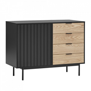Bufet inferior negru/maro din metal 108 cm Sierra Teulat