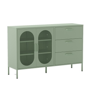 Bufet inferior verde menta din metal 140 cm Diora Quiet Object