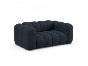 Canapea albastru navy din textil pentru 2 persoane Lupine Chenille XS Micadoni