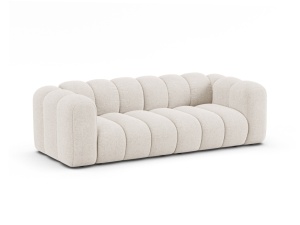 Canapea bej deschis din textil pentru 3 persoane Lupine Chenille Micadoni
