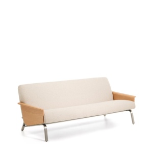 Canapea bej din textil pentru 3 persoane Amsen Kave Home