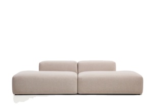 Canapea bej din textil pentru 3 persoane Blok Chenille Kave Home