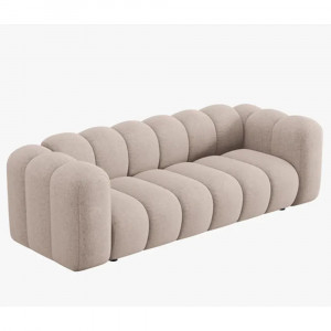 Canapea bej din textil pentru 3 persoane Lupine Micadoni