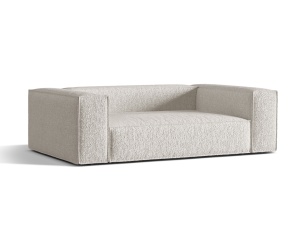 Canapea bej din textil pentru 3 persoane Nuria Boucle Micadoni