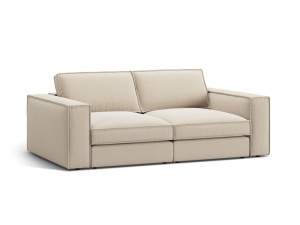 Canapea bej din textil pentru 3 persoane Pola Micadoni