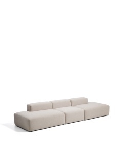 Canapea bej din textil pentru 4 persoane Blok Chenille Kave Home