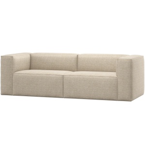 Canapea bej din textil pentru 5 persoane Bean Melange Woood