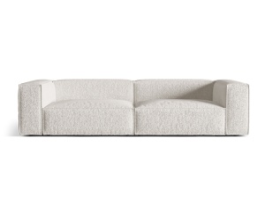 Canapea bej din textil pentru 5 persoane Nuria Boucle Micadoni