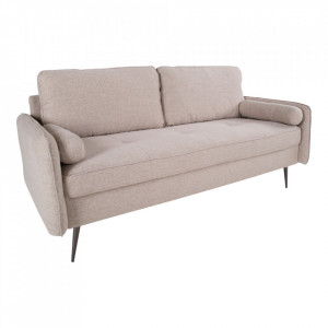 Canapea bej din textil si lemn pentru 2,5 persoane Imola House Nordic
