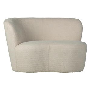 Canapea crem din textil 112 cm Stone Boucle Left Woood