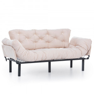 Canapea crem din textil pentru 3 persoane Nitta The Home Collection
