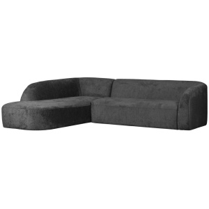Canapea cu colt albastra din catifea 274 cm Sloping Left Woood