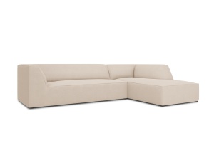 Canapea cu colt bej deschis din textil pentru 4 persoane Ruby Ottawa M Right Micadoni