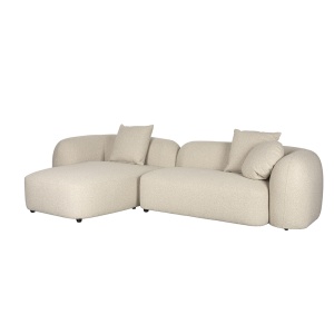 Canapea cu colt bej din textil 218 cm Perry Left Quiet Object