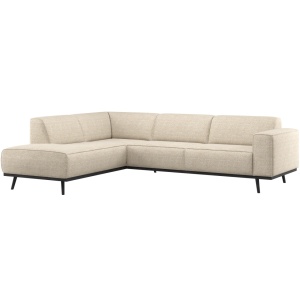 Canapea cu colt bej din textil 274 cm Statement Melange Left Woood