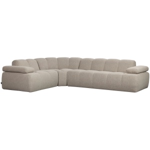 Canapea cu colt bej din textil 310 cm Mojo Boucle Left Woood