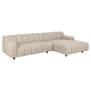 Canapea cu colt bej din textil pentru 2.5 persoane Oakland Right Quiet Object