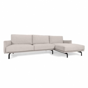 Canapea cu colt bej din textil pentru 4 persoane Galene Right Kave Home